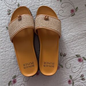 Donald J. Pliner Tan Wedge Slide Sandals
